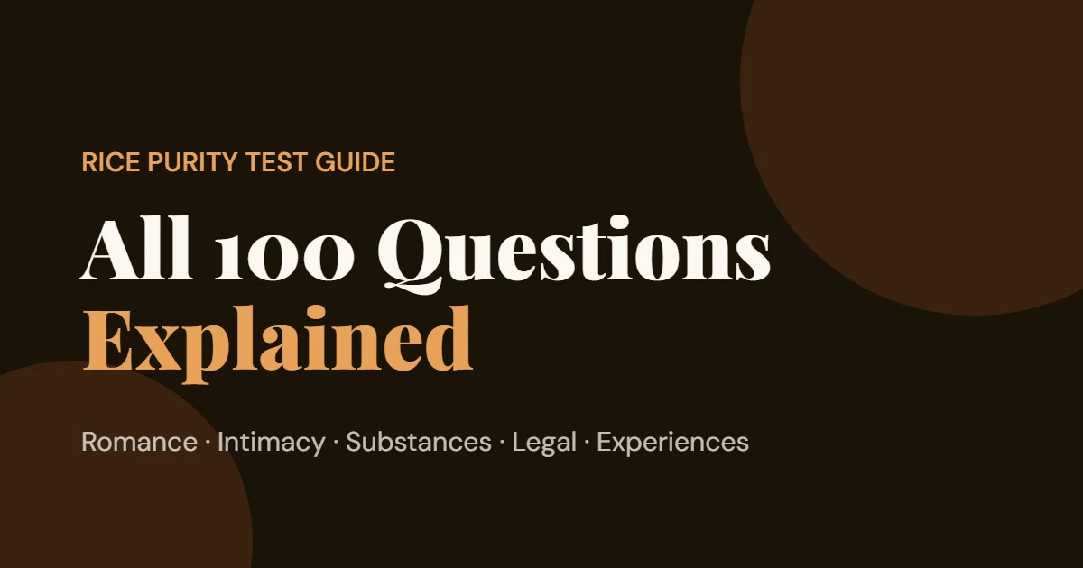 All 100 Rice Purity Test questions explained