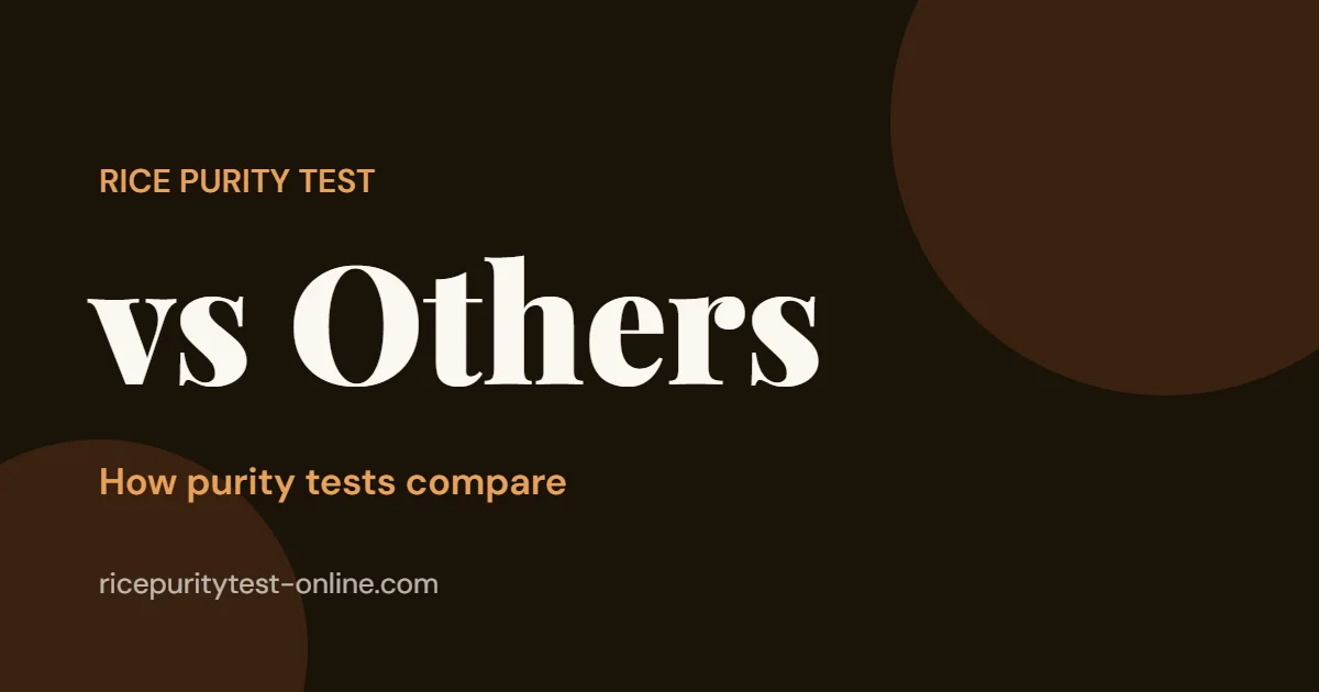 Rice Purity Test vs other purity tests